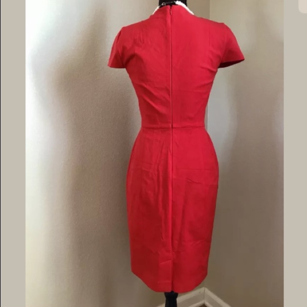Banana Republic || $140 Red Mid Cap Dress - Picture 3 of 8